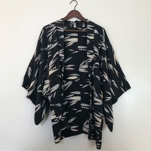 Vintage Black and Pastel Rainbow Kimono